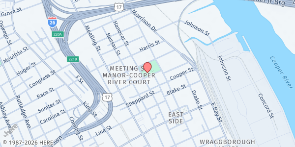 Map showing Charleston Jewish Federation at 155 Jackson St, Charleston, SC