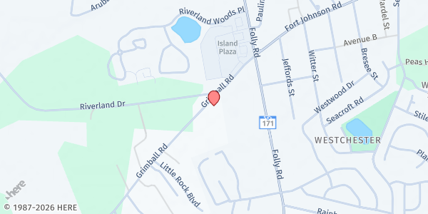 Map showing Divine Faith Ministries at 1735 N Grimball Rd, Charleston, SC