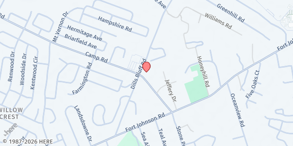 Map showing FBC Foundation James Island at 1110 Camp Rd., Charleston, SC