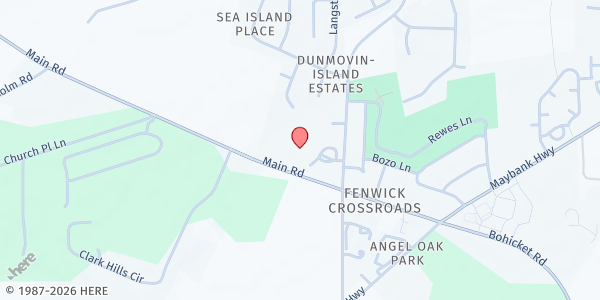 Map showing Our Lady of Mercy Community Outreach at 1684 Brownswood Rd., Charleston, SC