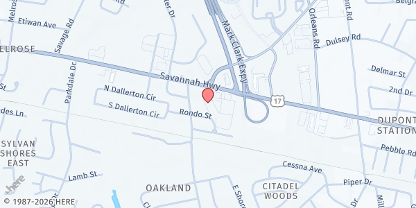 Map showing Seacoast - West Ashley at 2049 Savannah Hwy., Charleston, SC