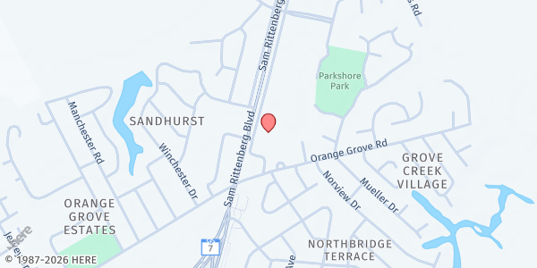 Map showing Westminster Presbyterian Church at 1157 Sam Rittenberg Blvd., Charleston, SC