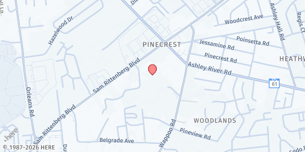 Map showing YWCA of Greater Charleston at 1064 Gardner Road, Charleston, SC