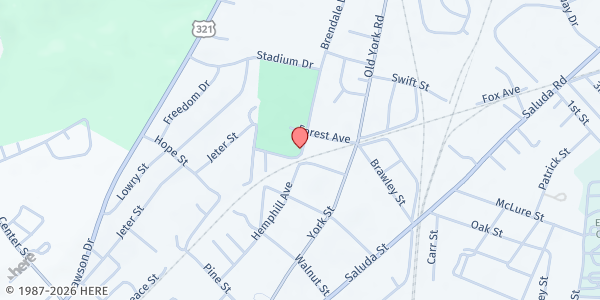 Map showing Turning Point of Chester at 101 Cotton Street, Chester, SC