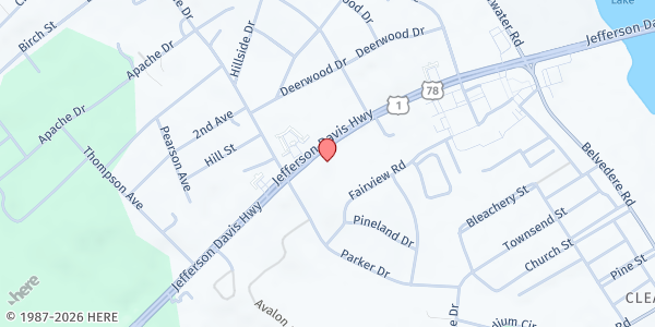 Map showing Heights Church at 4631-A Jefferson Davis Hwy., Clearwater, SC