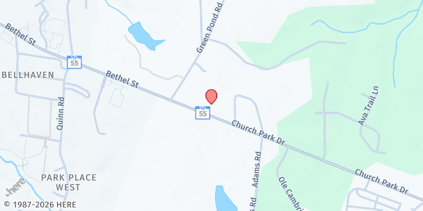 Map showing Clover Area Assistance Center at 1130 State Hwy 55 E, Clover, SC