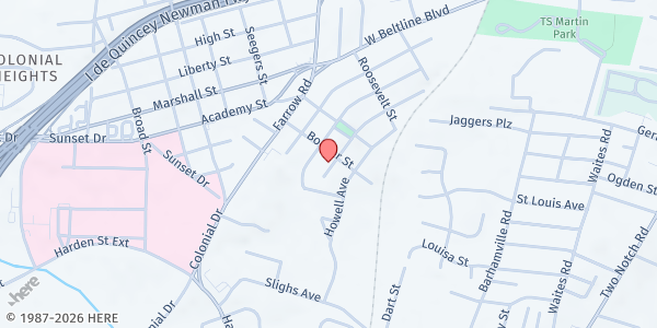 Map showing Bible Way Church of Piedmont Avenue at 3111 Piedmont Avenue, Columbia, SC