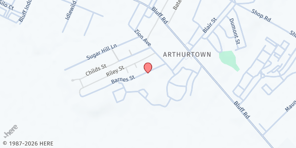 Map showing Brown Chapel Church at 808 Barnes St., Columbia, SC