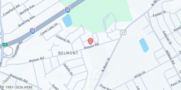 Map showing Church of the Bible Covenant at 1111 Mason Rd., Columbia, SC