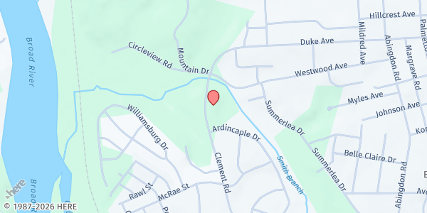 Map showing Compassionate Hearts Emergency Food Pantry at 3950 Clement Rd., Columbia, SC