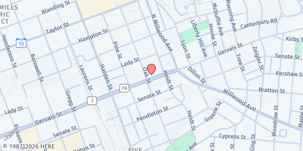 Map showing First Nazareth Baptist /Greater Waverly Foundation at 2311 Gervais Street, Columbia, SC