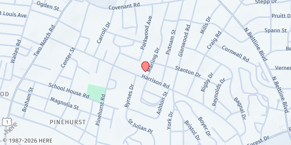 Map showing Grace Church of Columbia at 2710 Harrison Road, Columbia, SC