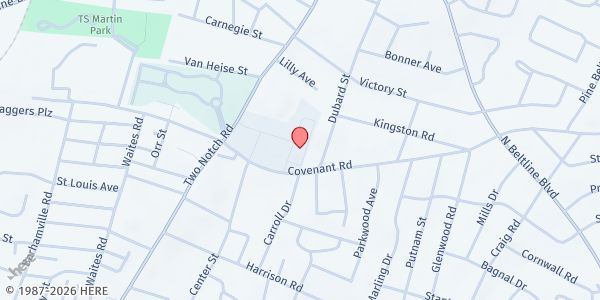 Map showing MACH-PALSS - Palmetto AIDS Life Support Services at 2638 Two Notch Rd., Columbia, SC