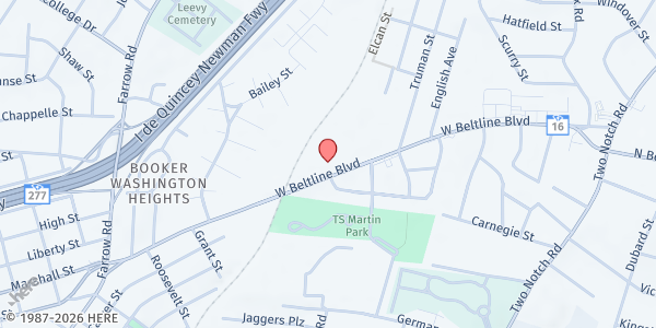 Map showing MACH-The Cooperative Ministry Food Pantry at 3821 W. Beltline, Columbia, SC