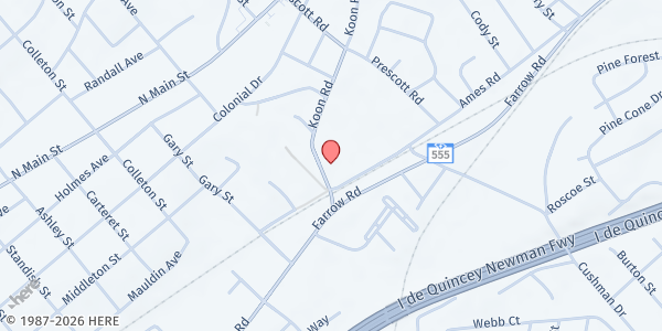 Map showing New St. Thomas Church at 5709 Ames Road, Columbia, SC