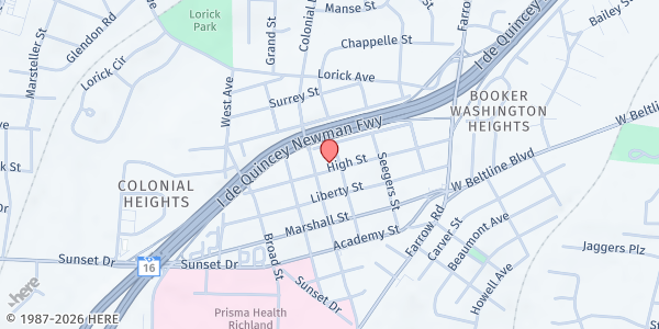 Map showing Operation Veteran Support at 3600 Colonial Dr., Columbia, SC