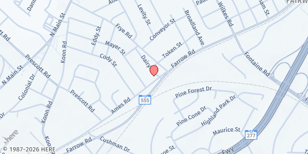 Map showing Pontiac Church of Christ at 5889 Ames Road, Columbia, SC
