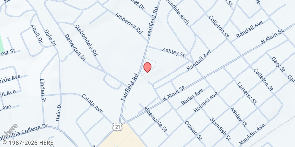 Map showing Second Chance International House of Praise (SCIHOP) at 5110 Fairfield Road Suite A, Columbia, SC