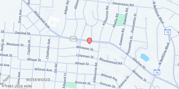 Map showing St. Vincent de Paul St. Joseph at 3600 Devine St., Columbia, SC