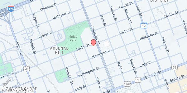 Map showing St. Vincent De Paul - St. Peter's Conference at 1529 Assembly St., Columbia, SC