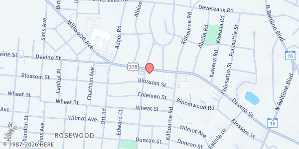 Map showing St. Vincent Depaul St Joseph at 3600 Devine Street, Columbia, SC