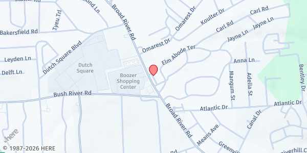 Map showing Virginia Wingaurd Memorial UMC at 1500 Broad River Road, Columbia, SC