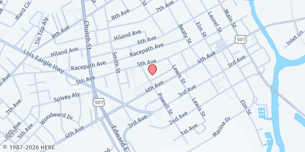 Map showing The Sheperd's Table - Conway at 1412 A Gamecock Ave., Conway, SC