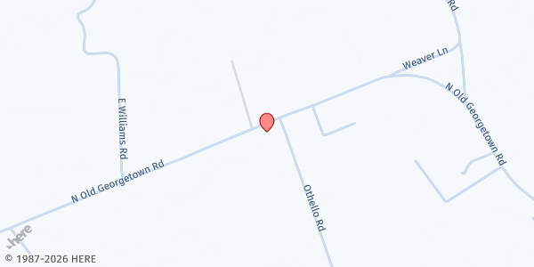 Map showing Olive Grove Baptist Church at 5809 N. Old Georgetown Rd., Coward, SC