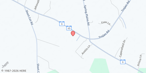 Map showing Antioch Holiness Church at 1405 Old Hwy. 6, Cross, SC