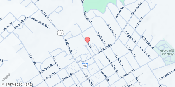 Map showing Divine Destiny Ministries at 3824 Oak Dr., Darlington, SC