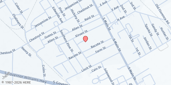 Map showing No Bounds II at 112 Ct. St. Unit 112, Darlington, SC