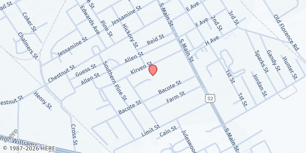 Map showing No Bounds II at 112 Court Street Unit 112, Darlington, SC