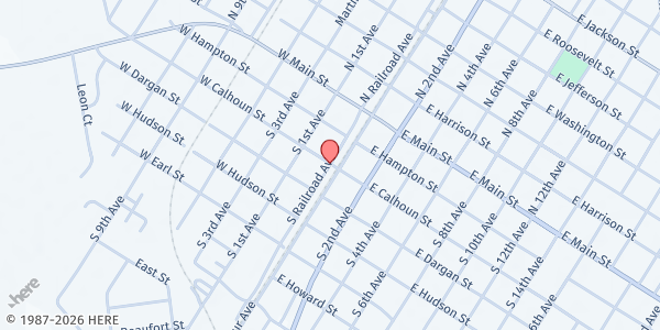 Map showing Helping Hands - Dillon Main at 100 West Calhoun Street, Dillon, SC