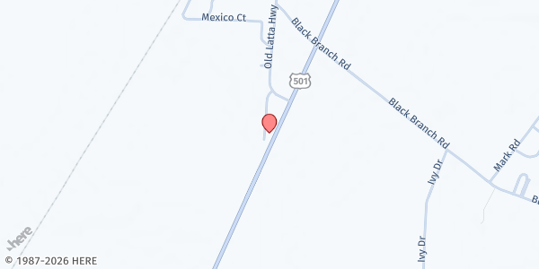 Map showing New Memorial Temple at 2061 Highway 301 South, Dillon, SC