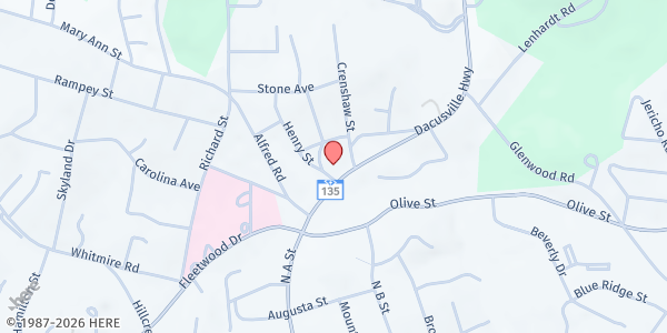 Map showing United Christian Ministries (TEFAP Provider) at 303 Dacusville Hwy, Easley, SC