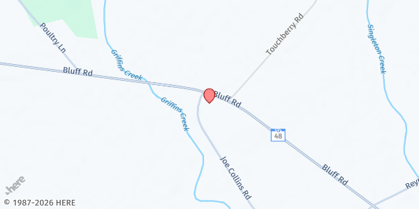 Map showing Mount Nebo Baptist Church at 8801 Bluff Road, Eastover, SC