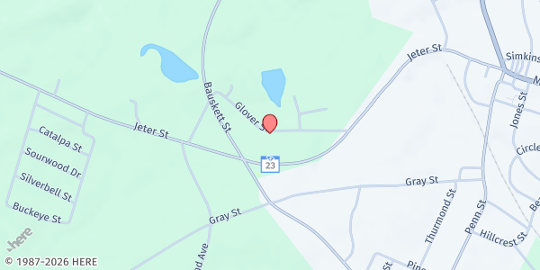 Map showing Women in Unity at 323 Glover St., Edgefield, SC