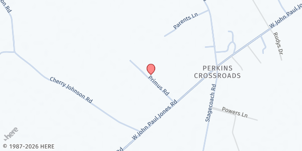 Map showing Christian Love Tabernacle at 4204 Primus Road, Effingham, SC