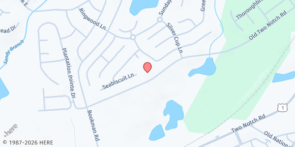 Map showing Oak Grove Baptist Church at 1063 Old Two Notch Road, Elgin, SC