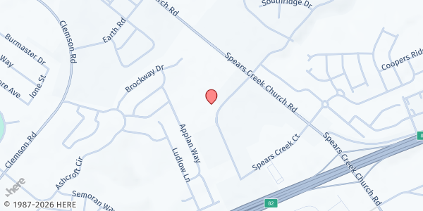 Map showing Pontiac Church Of Christ at 130-B Pontiac Business Center Dr., Elgin, SC