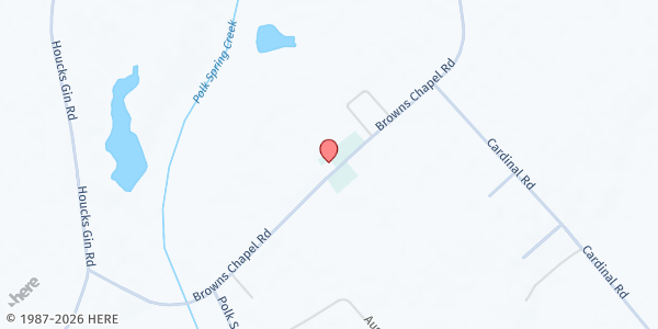 Map showing Brown Chapel Ame at 218 Browns Chapel Road, Elloree, SC