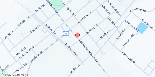 Map showing First Baptist of Elloree at 6208 Old #6 Hwy., Elloree, SC