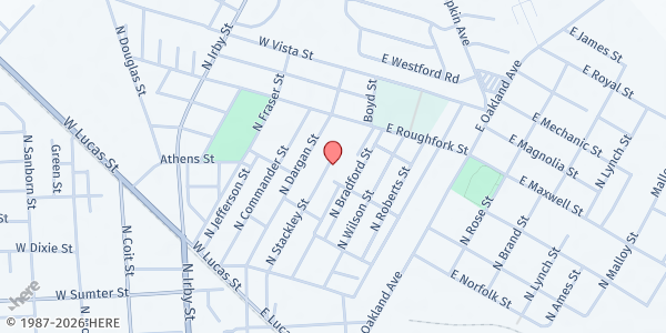 Map showing Faith Baptist (Formerly Bethel) at 706 North Stackley Street, Florence, SC