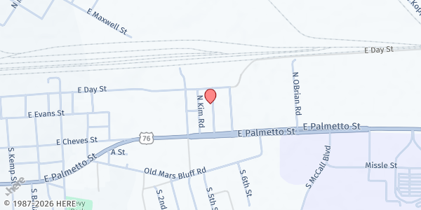 Map showing Florence Chapter Ministries at 121 Marigold St., Florence, SC