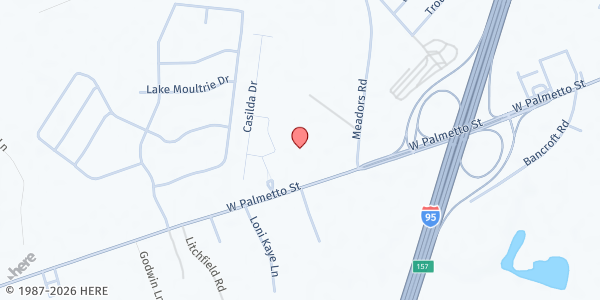 Map showing Gospel Temple Worship Center at 3987 West Palmetto Street, Florence, SC