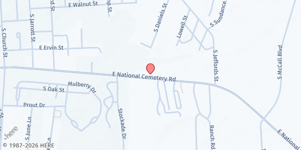 Map showing Immanuel Apostolic Church at 1121 East National Cemetery Road, Florence, SC