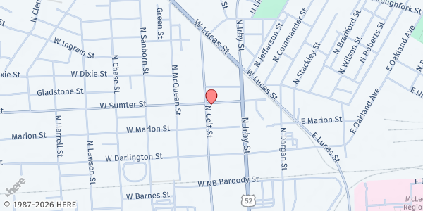 Map showing Majority Baptist at 414 N. Coit St., Florence, SC