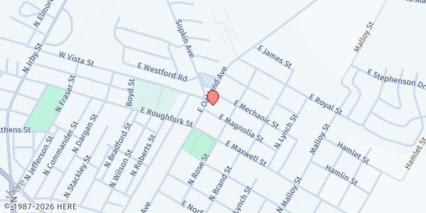 Map showing Monumental Missionary Baptist Church at 918 Oakland Ave., Florence, SC