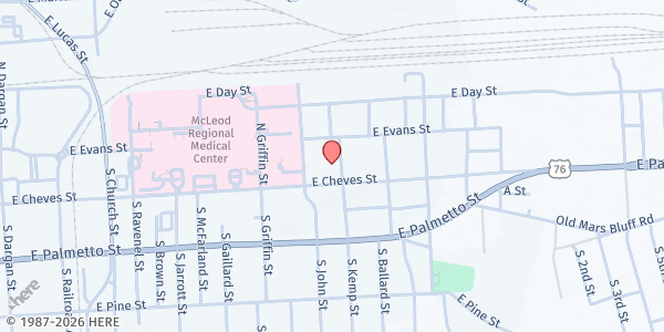 Map showing St. Anne's Food Pantry at 113 S. Kemp St., Florence, SC