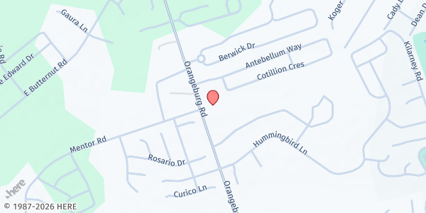 Map showing Murray United Methodist Church at 1216 Orangeburg Rd., Flowertown Village, SC